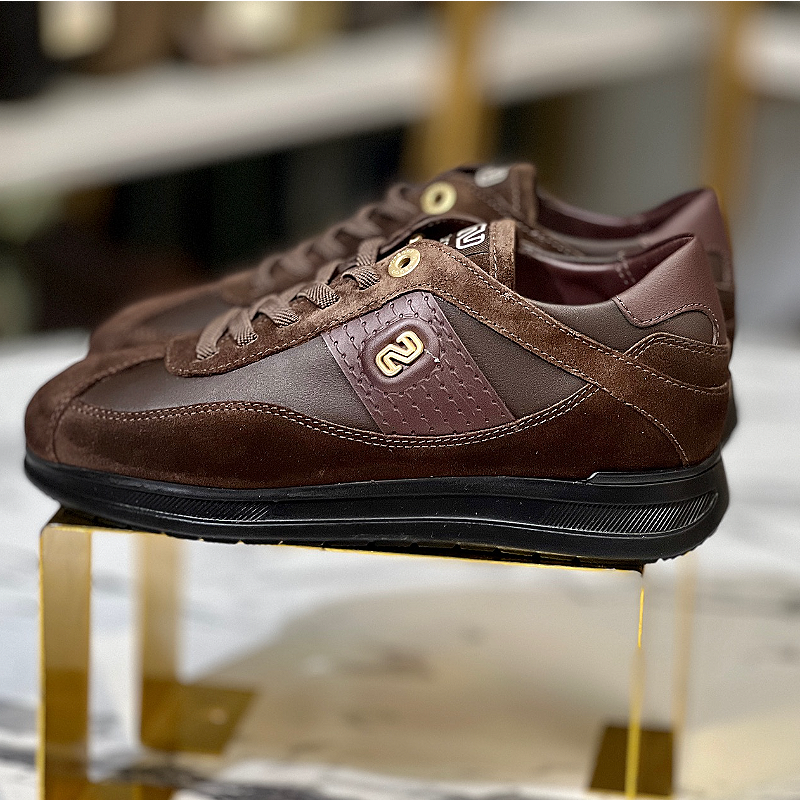 Men's Leather Lace-Up Casual Fashion Sneakers