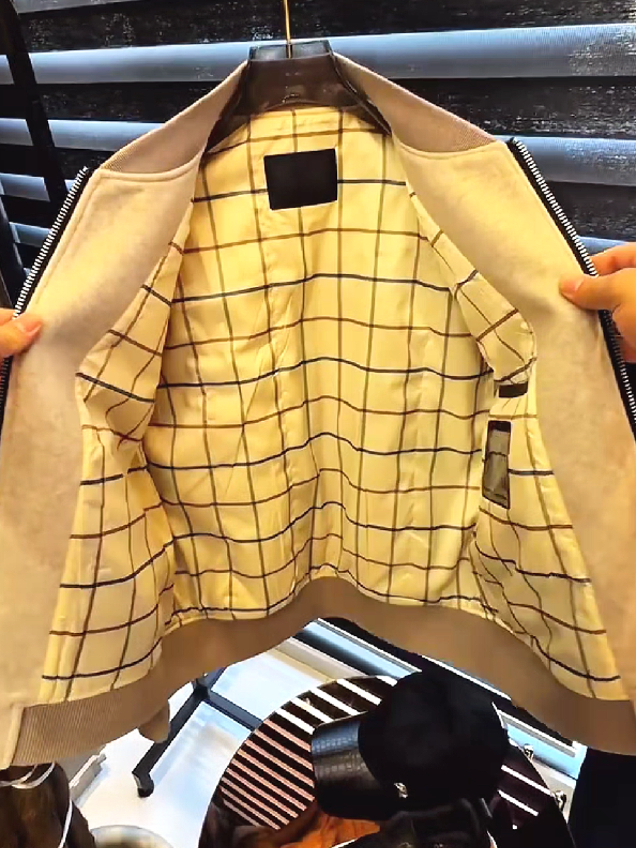 Leather Sleeve Bomber Jacket