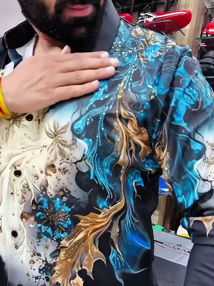 Peacock Print Long Sleeve Shirt