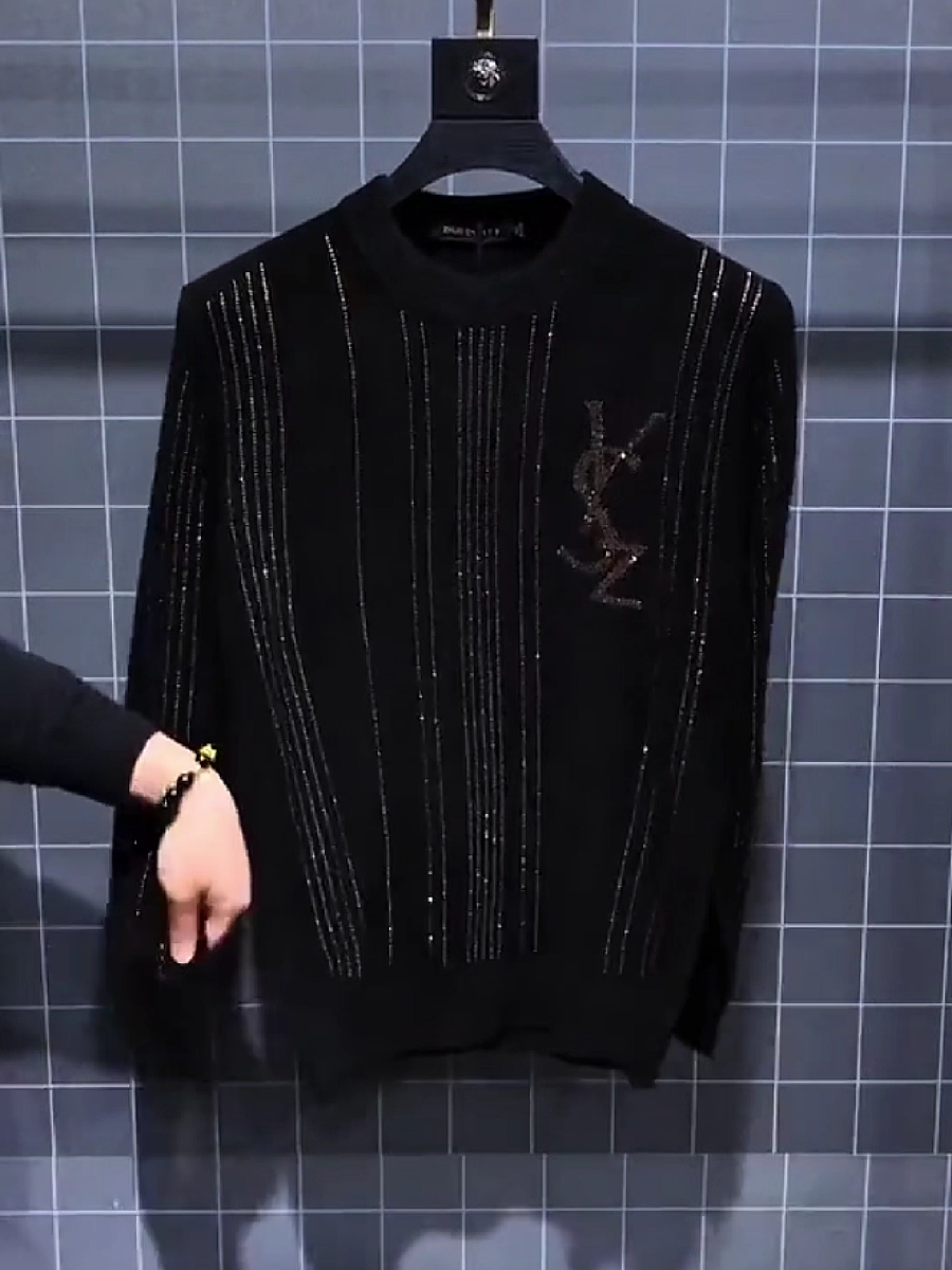 Black Sequin Knit Sweater