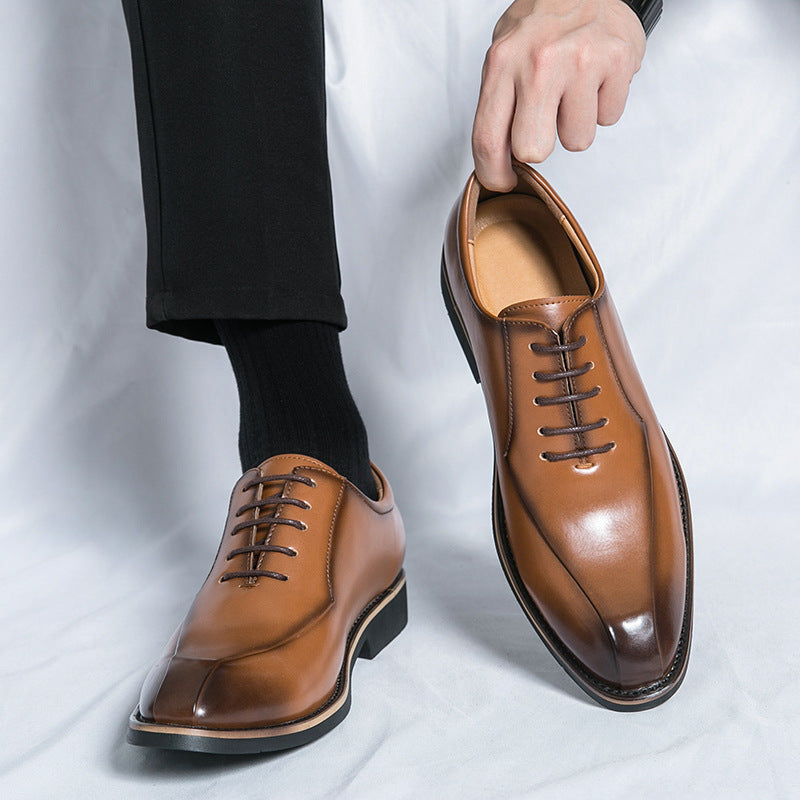 Formal Lace-Up Shoes with Sleek Leather Design