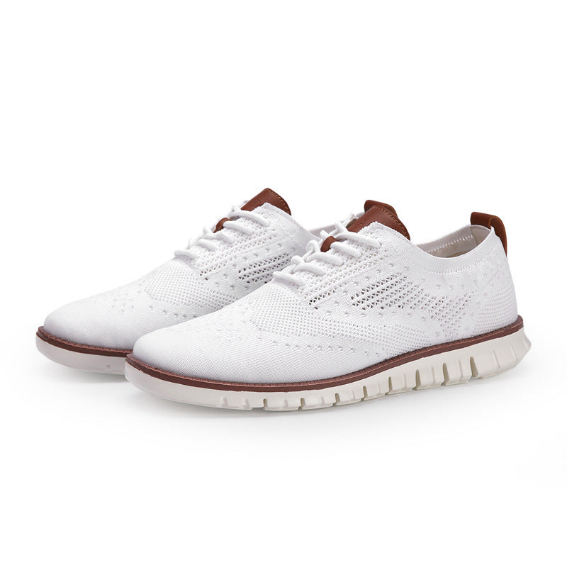 Knit Oxford Shoes with Comfortable Lace-Up Design
