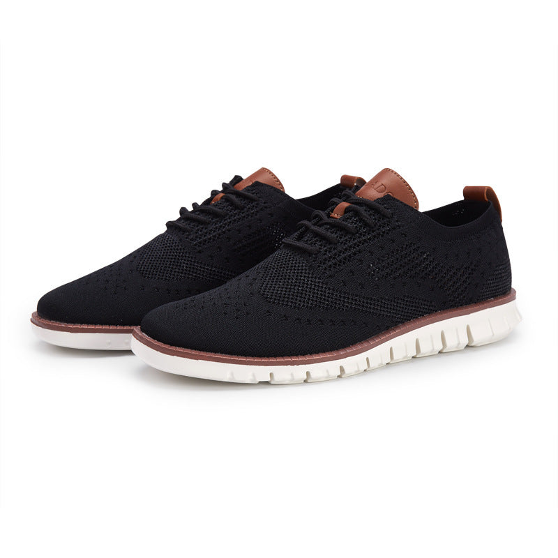Knit Oxford Shoes with Comfortable Lace-Up Design