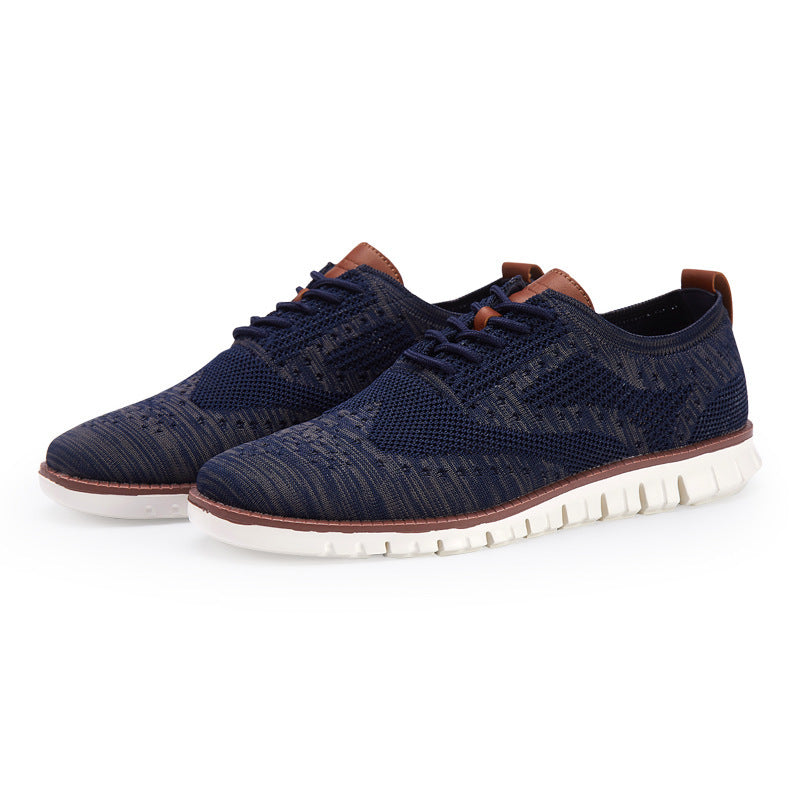 Knit Oxford Shoes with Comfortable Lace-Up Design