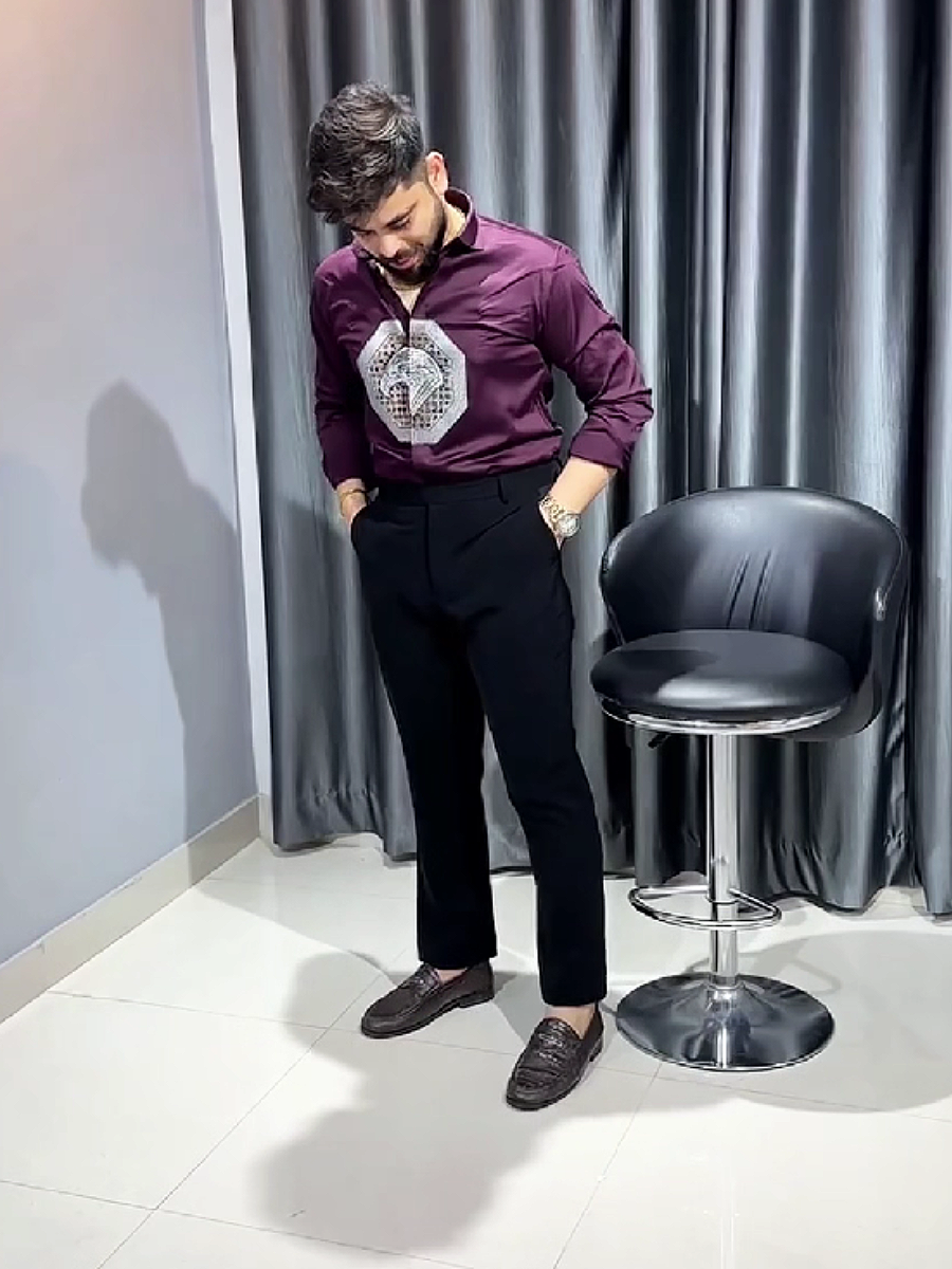 Crystal Eagle Embellished Shirt
