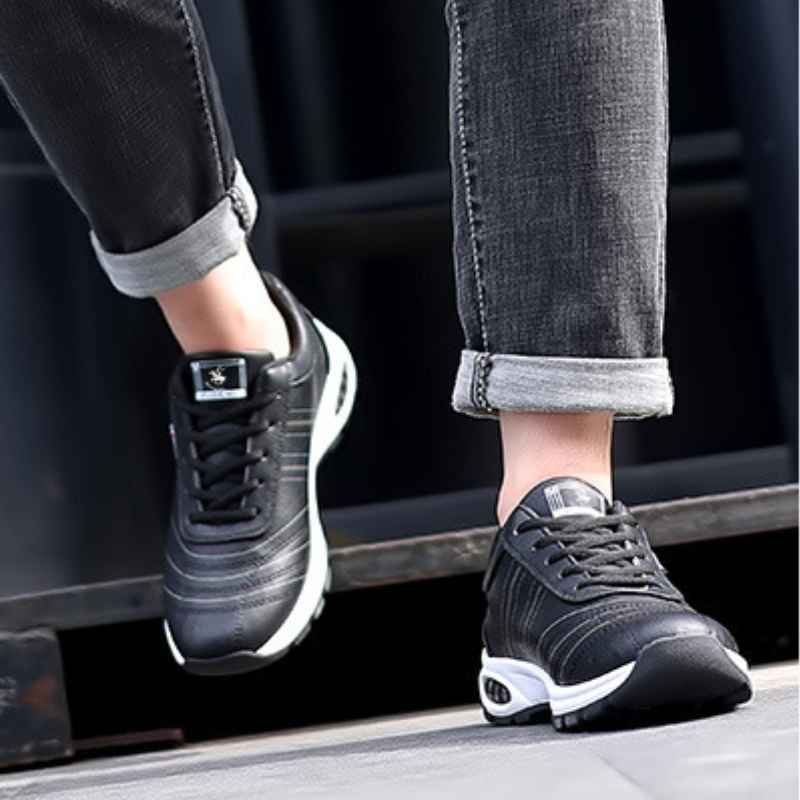 Leather Sneakers with Comfortable Cushioned Sole
