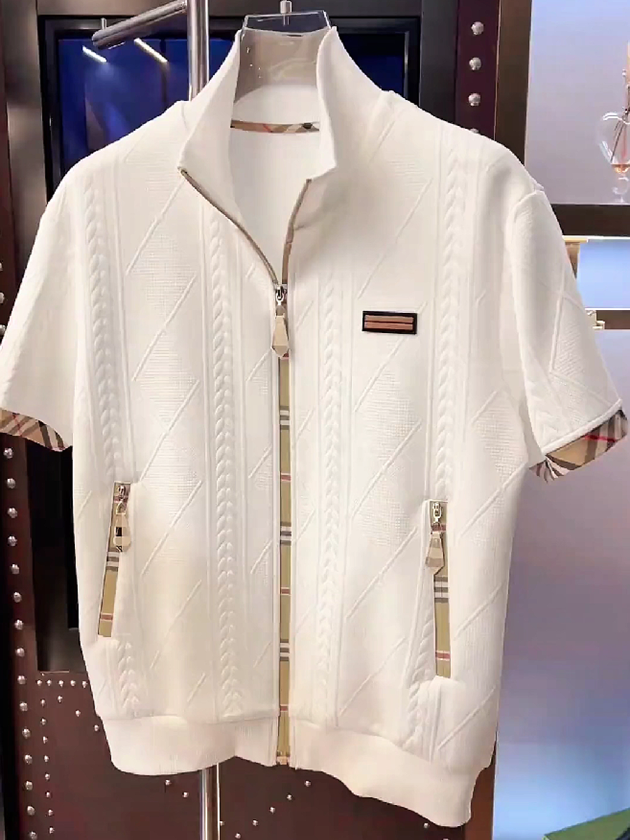 Men's Short Sleeve Knit Zip Up Jacket
