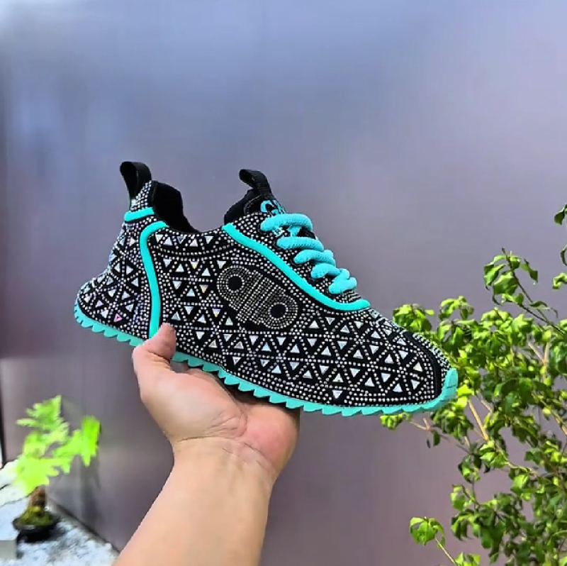 Men's Geometric Print Knit Sneakers