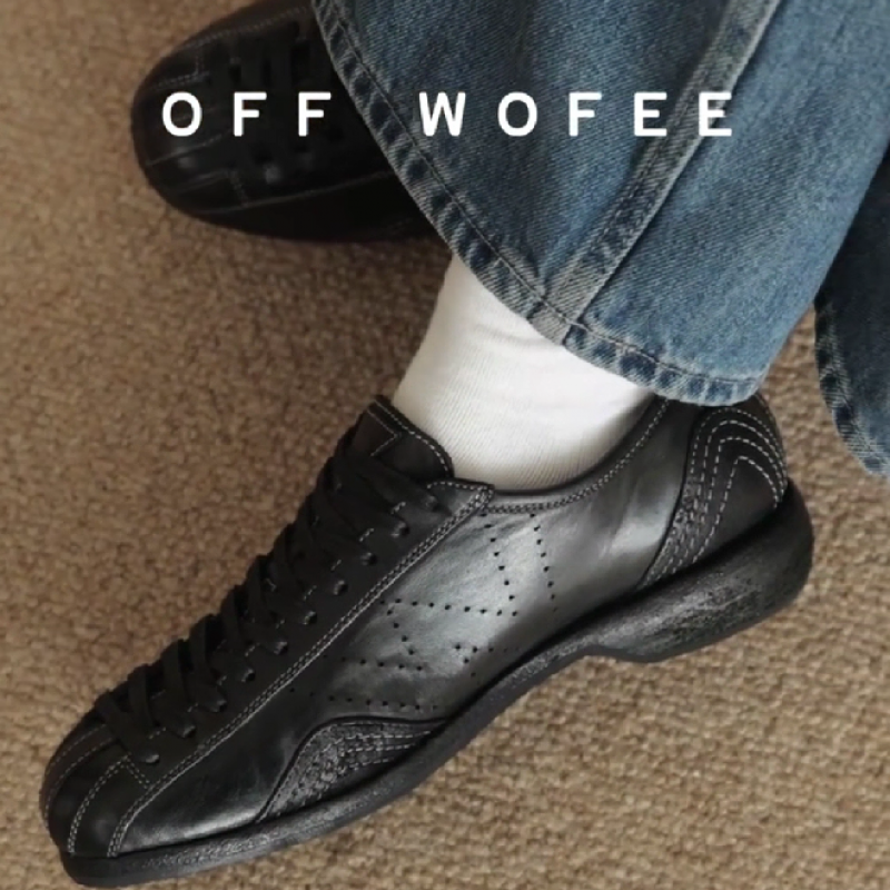 Men's Black Leather Casual Sneakers