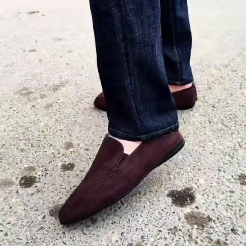 Men's Brown Suede Slip On Loafers