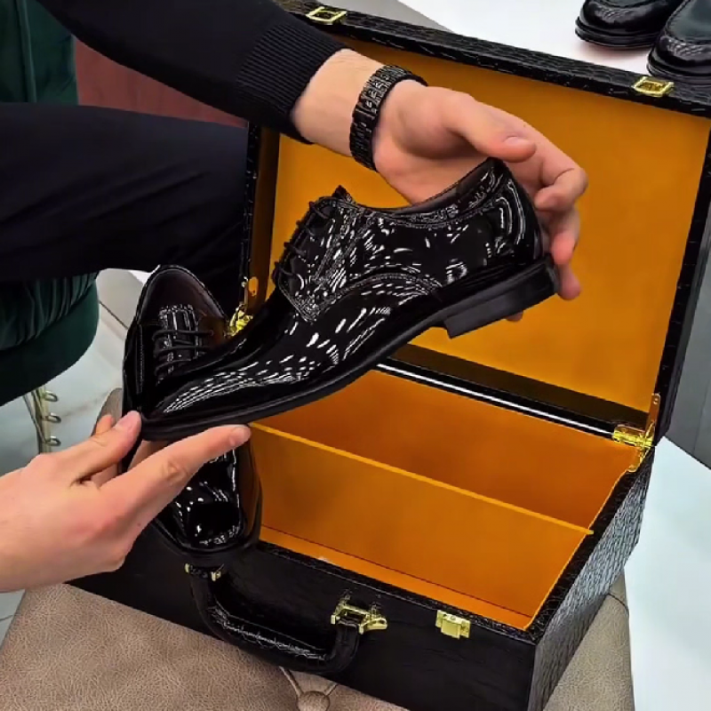 Men's Patent Leather Lace Up Dress Shoes