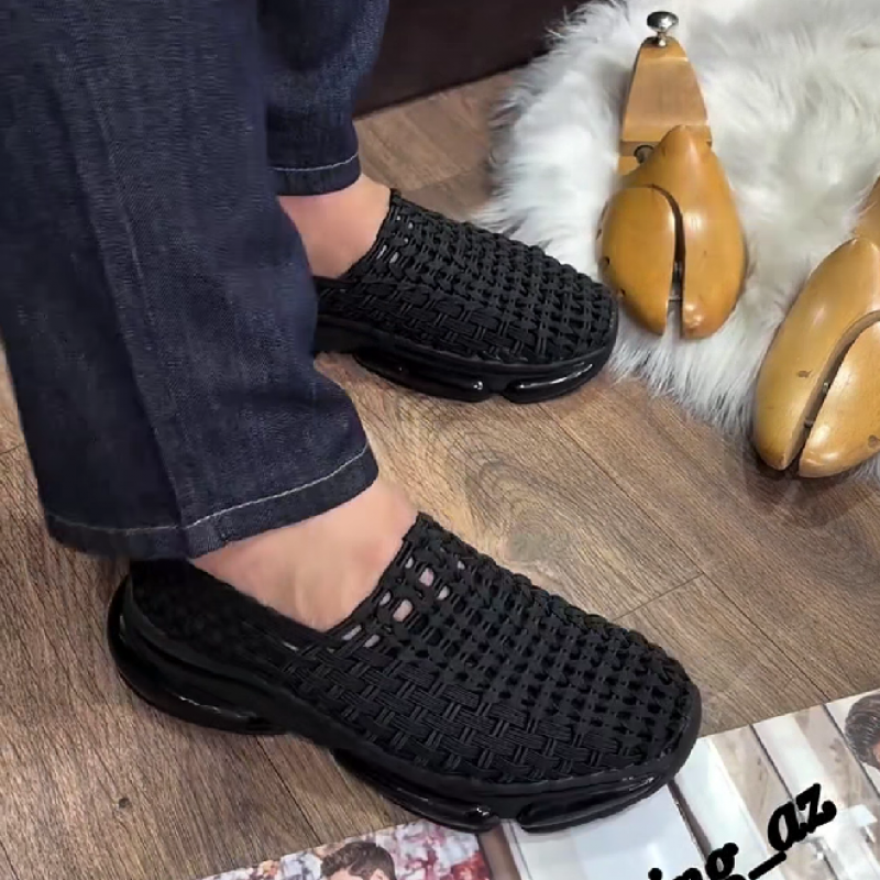 Men's Woven Slip On Mule Shoes