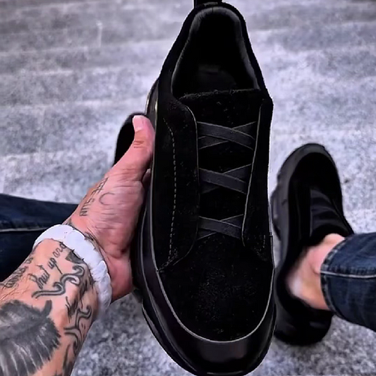 Men's Suede Slip-On Sneakers with Chunky Rubber Sole