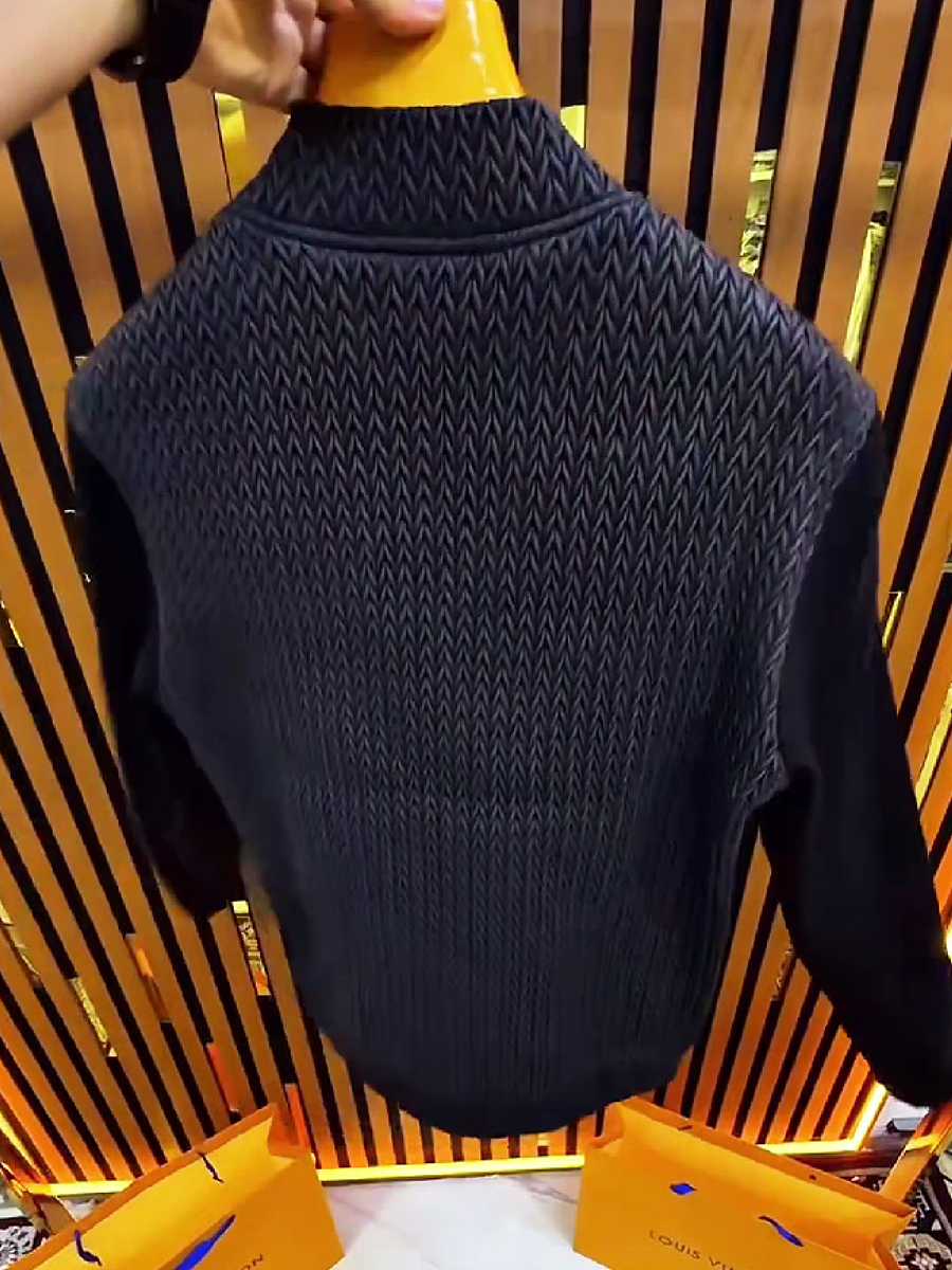 Herringbone Knit Zip-Up Jacket