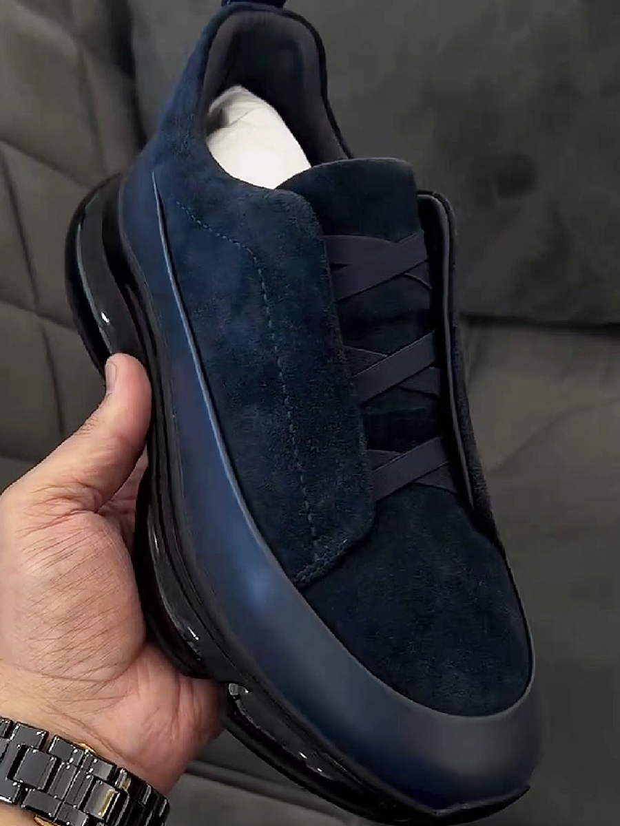 Men's Suede Slip-On Sneakers with Elastic Straps