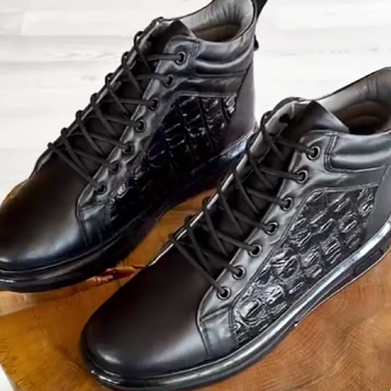 Men's Leather Lace-Up Casual Ankle Boots
