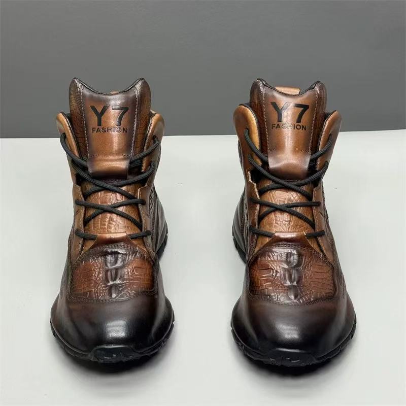 Stylish Leather Lace-Up Casual Boot