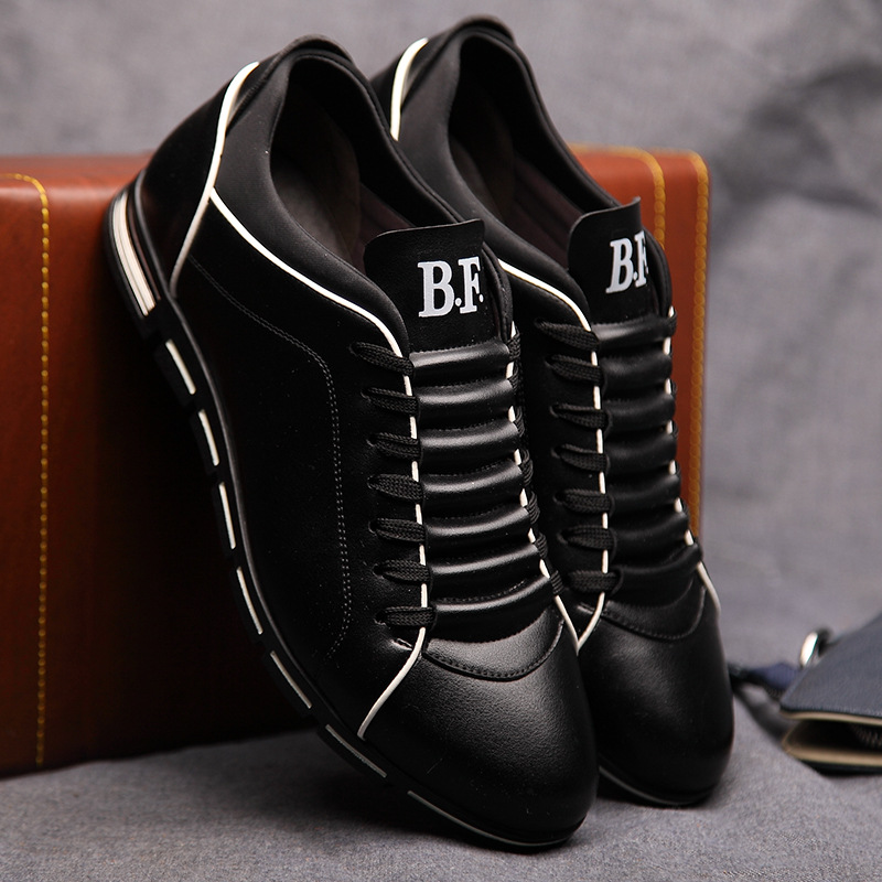 Men's Leather Slip On Casual Shoes Zipper Design
