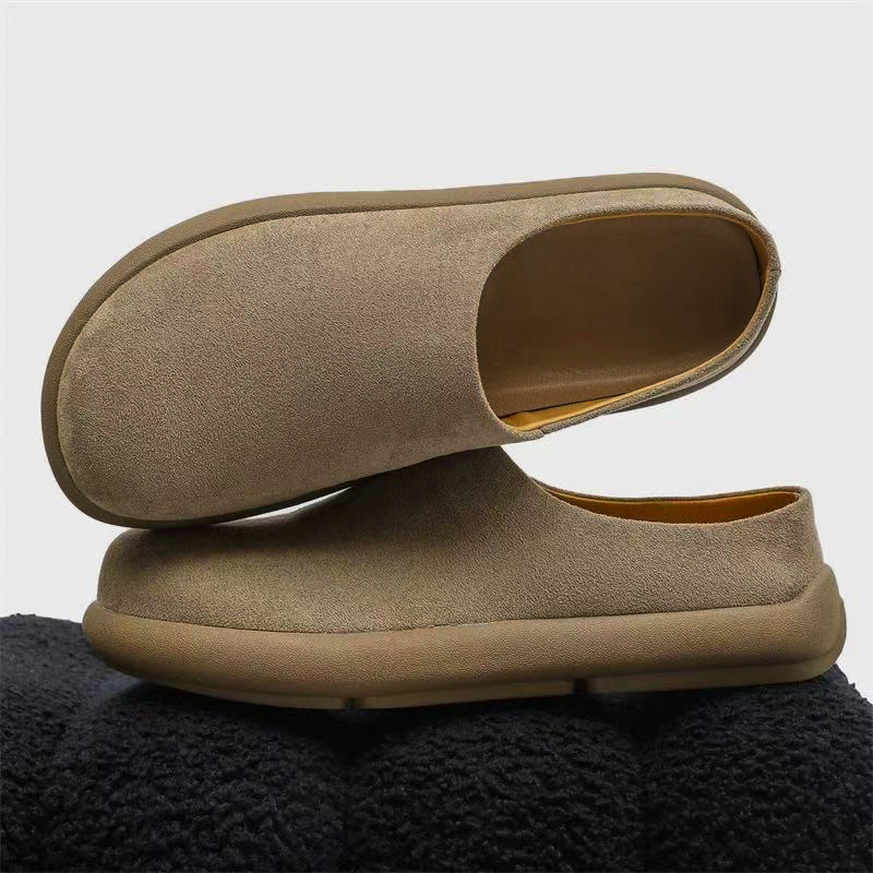 Men's Beige Suede Slip On Shoe