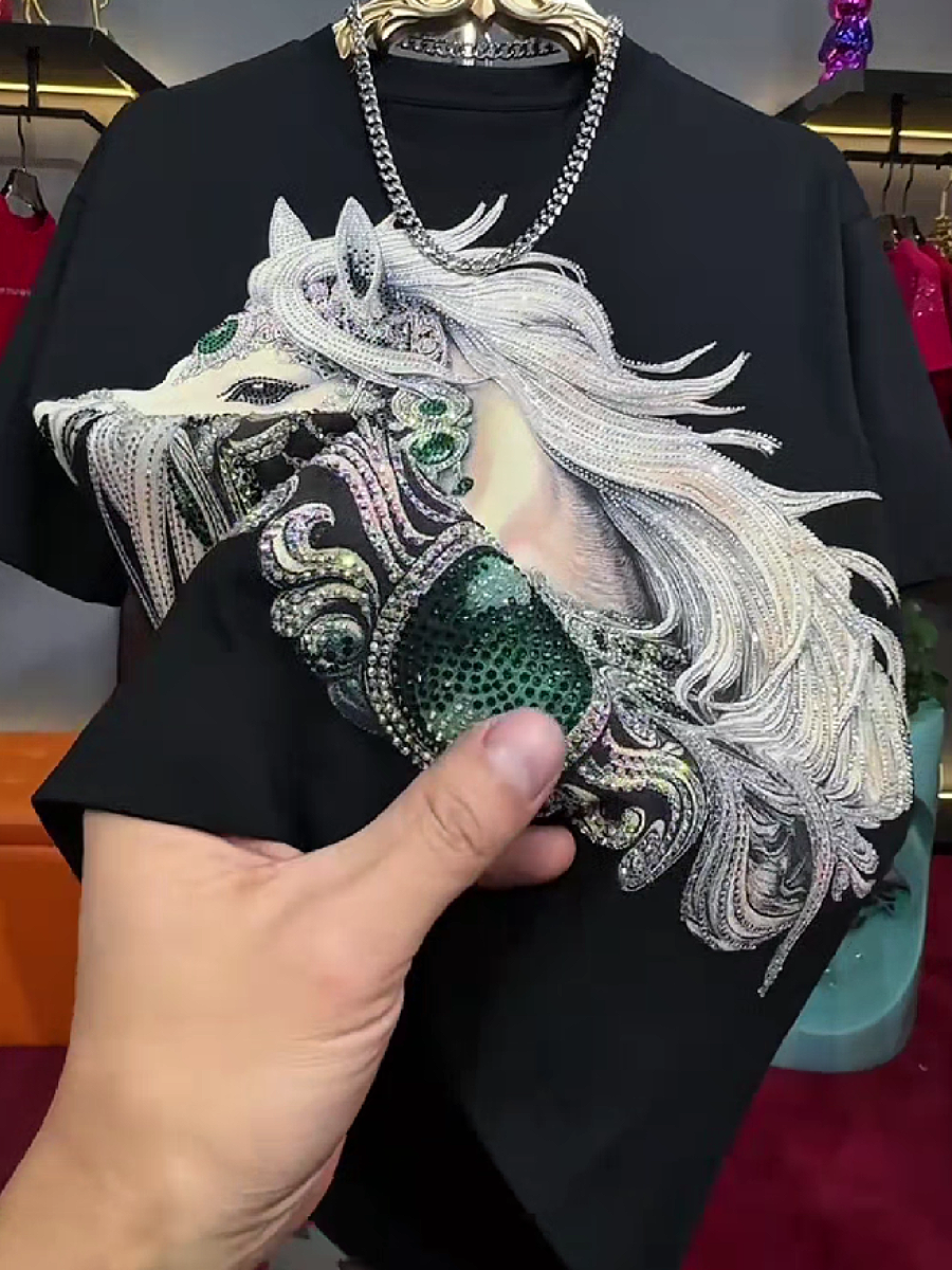 Crystal Horse Print Tee