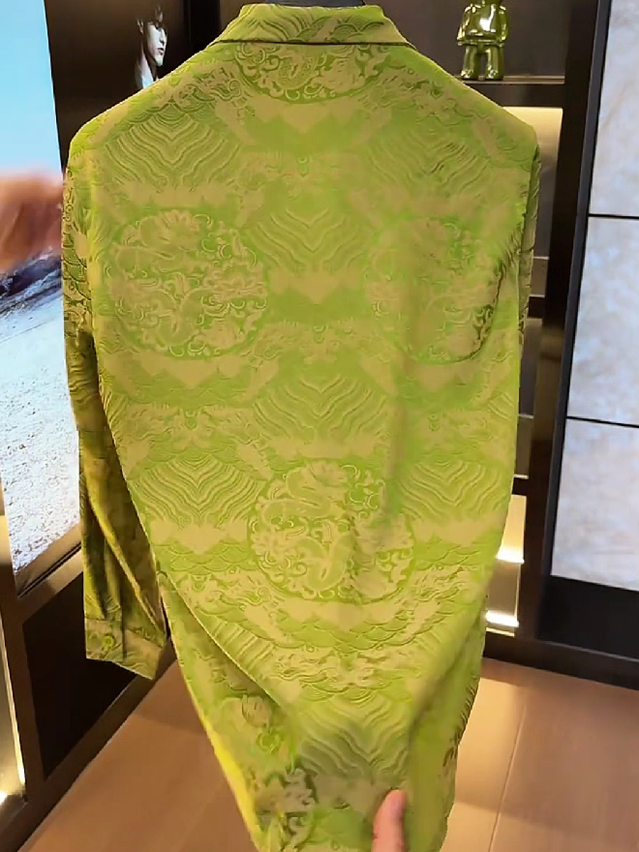 Patterned Long Sleeve Dress Shirt