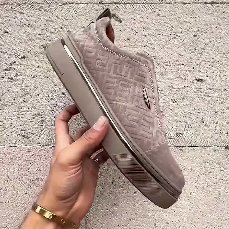 Men's Slip-On Sneakers with Embossed Pattern