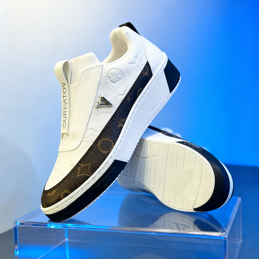White Brown Monogram Sneaker