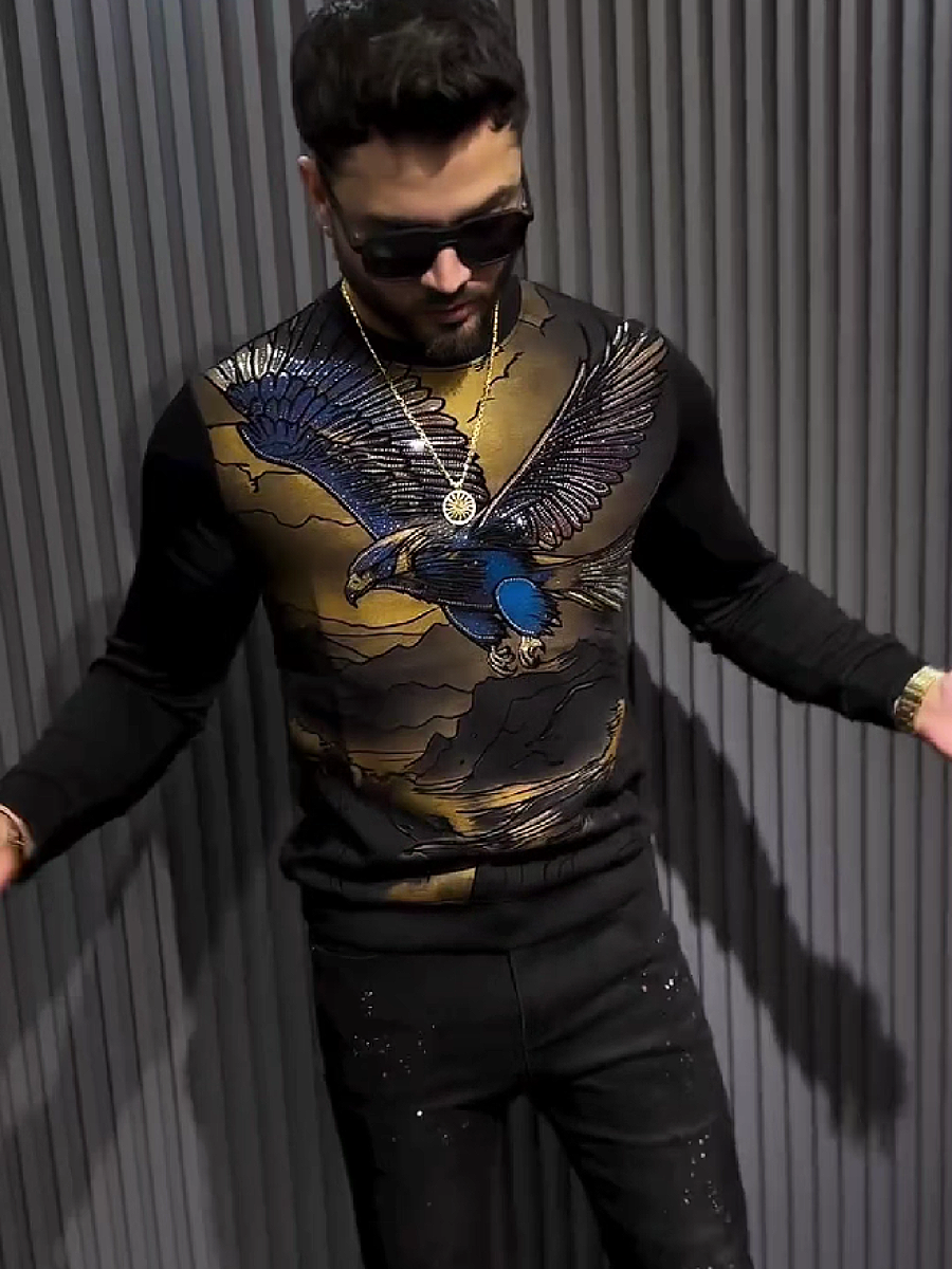 Eagle Print Long Sleeve T-Shirt