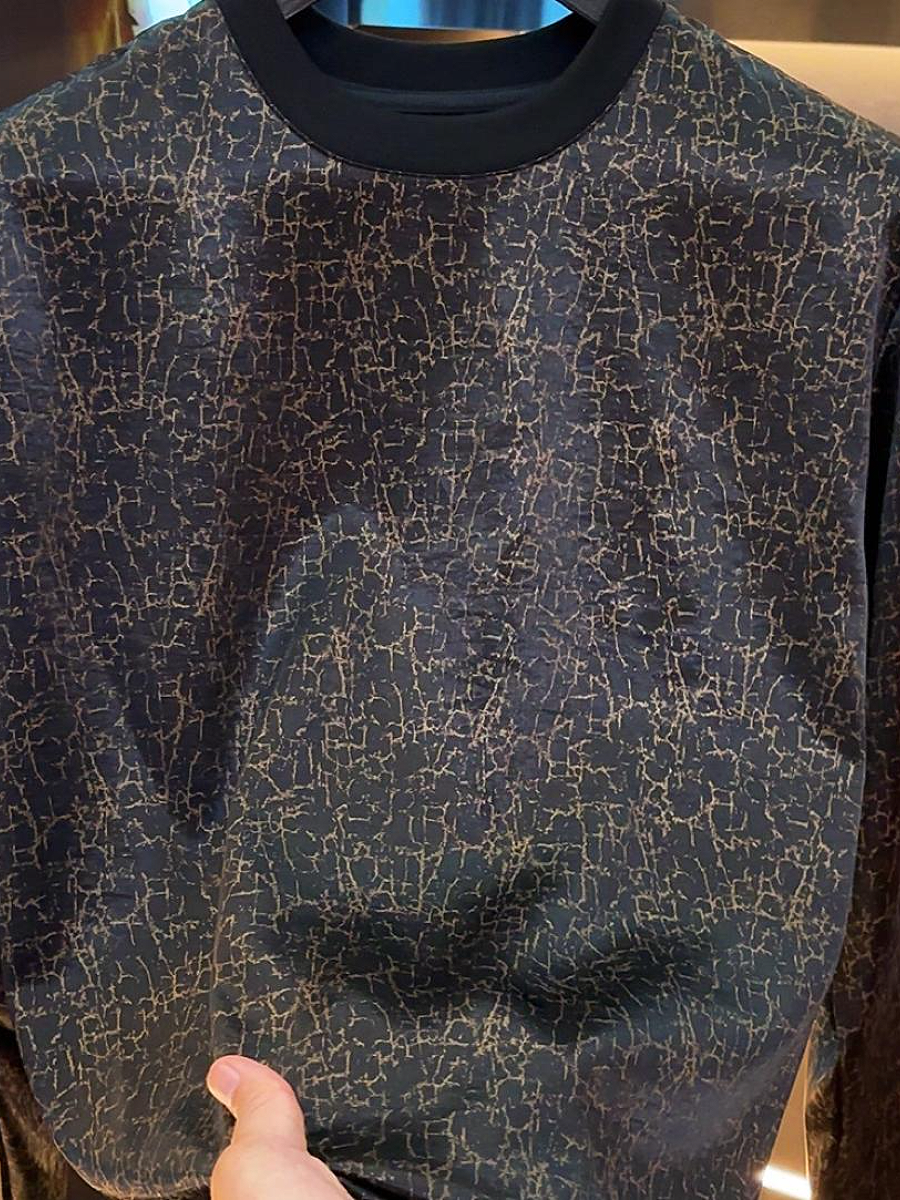 Black Crackle Print Shirt