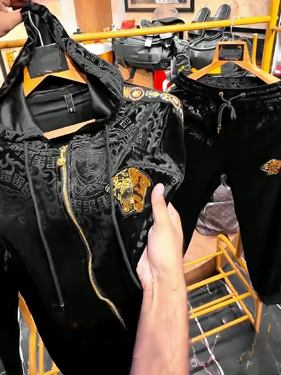 Embroidered Hoodie and Pants Two Set