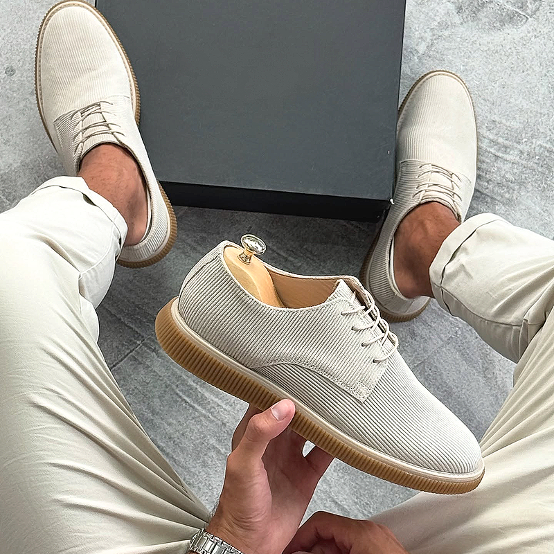 Men's Corduroy Lace-Up Casual Comfort Shoes