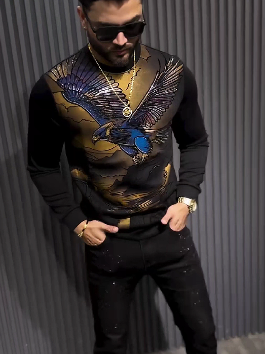 Eagle Print Long Sleeve T-Shirt