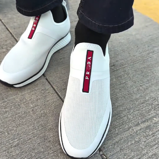 White Mesh Slip On Sneaker