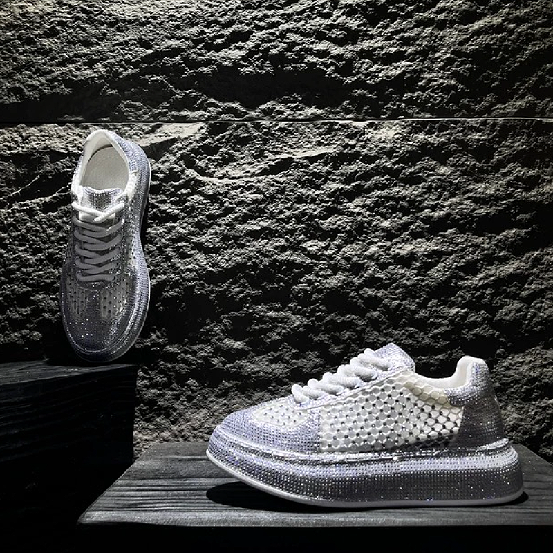 White Crystal Mesh Sneaker
