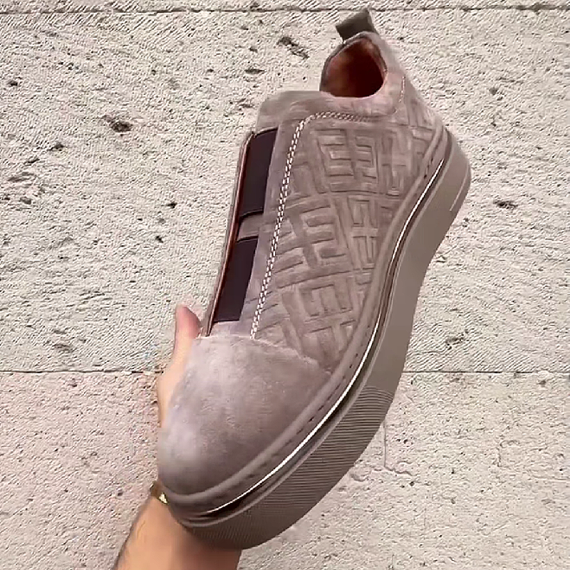 Men's Slip-On Sneakers with Embossed Pattern