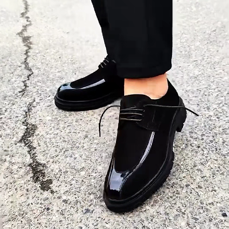 Two-Tone Patent Lace-Up Dress Shoe