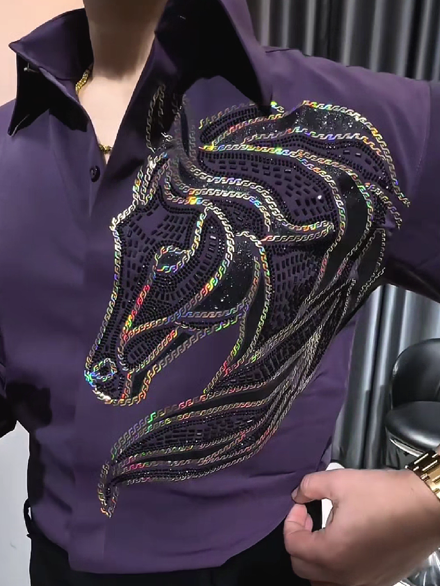 Holographic Chain Dress Shirt