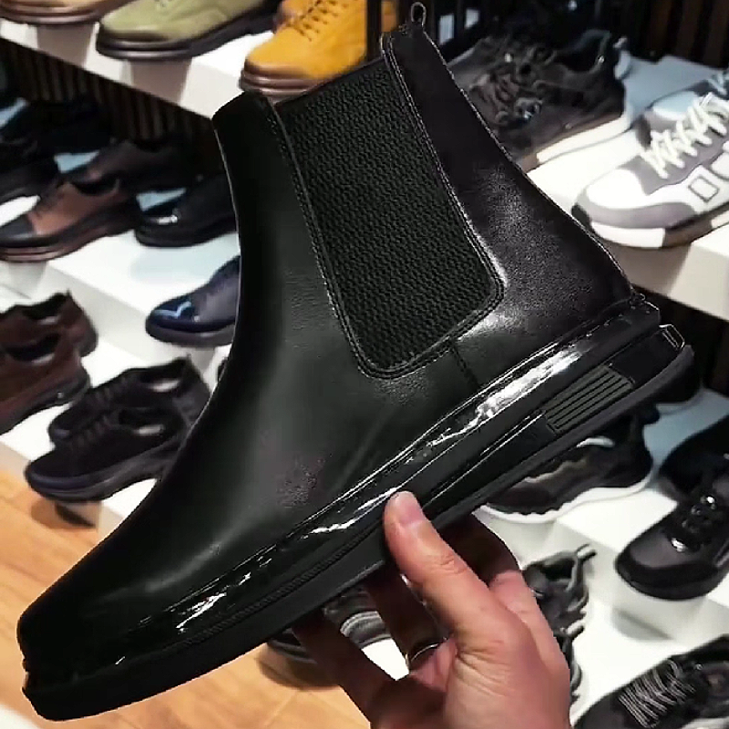 Black Leather Chelsea Boot