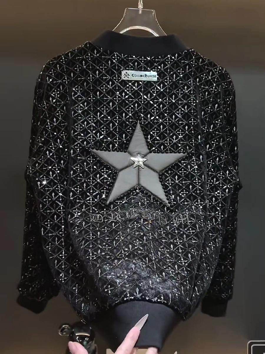 Studded Velvet Button-Up Jacket