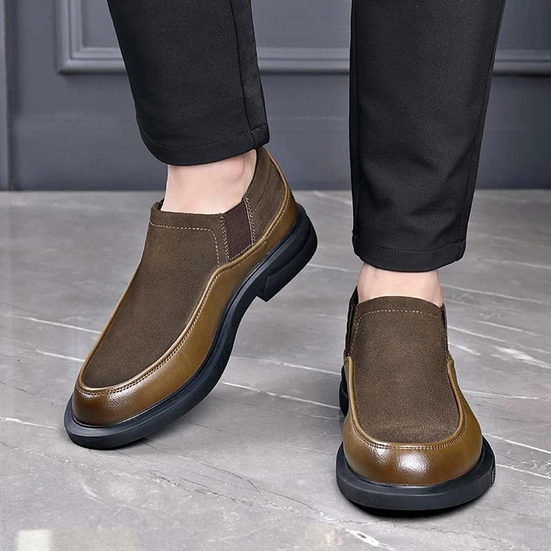 Men's Leather Slip-On Casual Business Shoes
