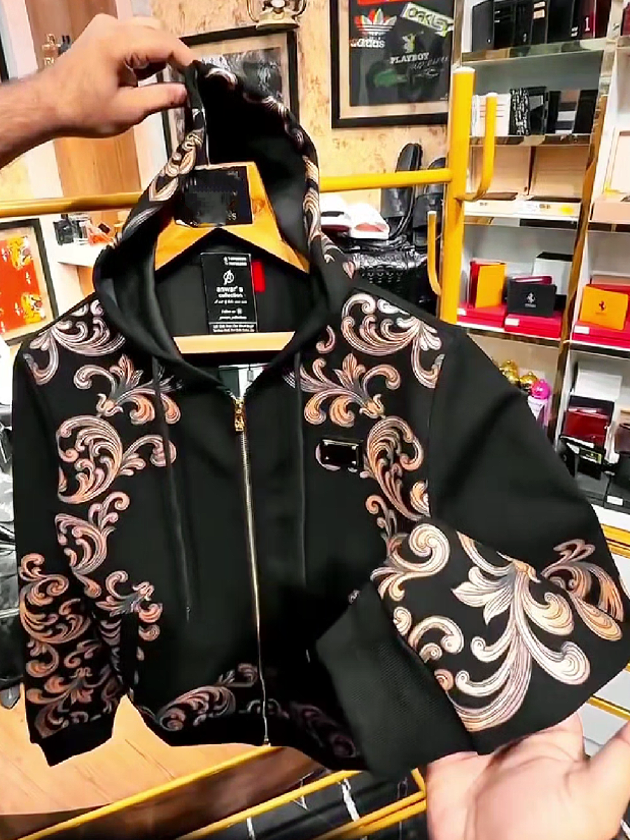 Embroidered Floral Hooded Jacket