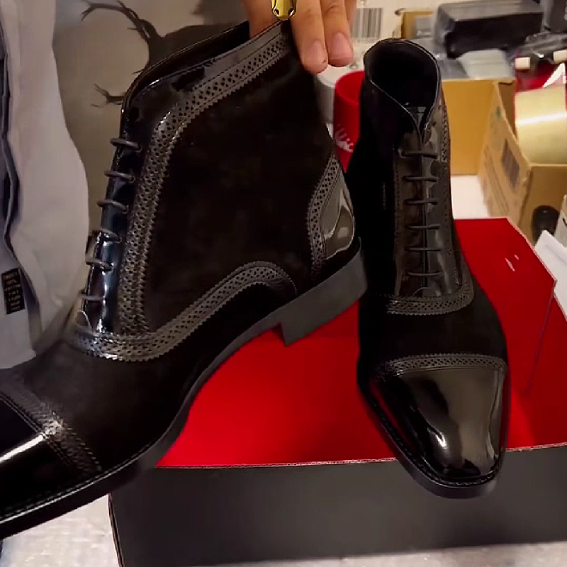Men's Dress Boots with Polished Toe Cap