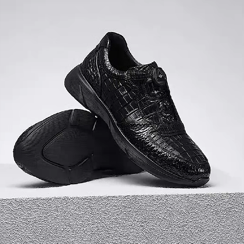 Croc-Embossed Sneakers