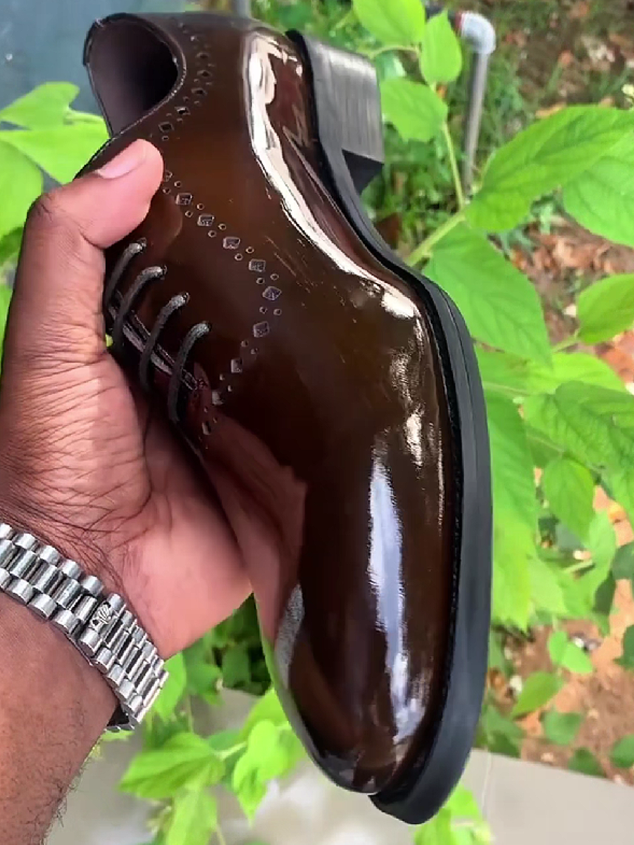 Brown Patent Oxford Shoe