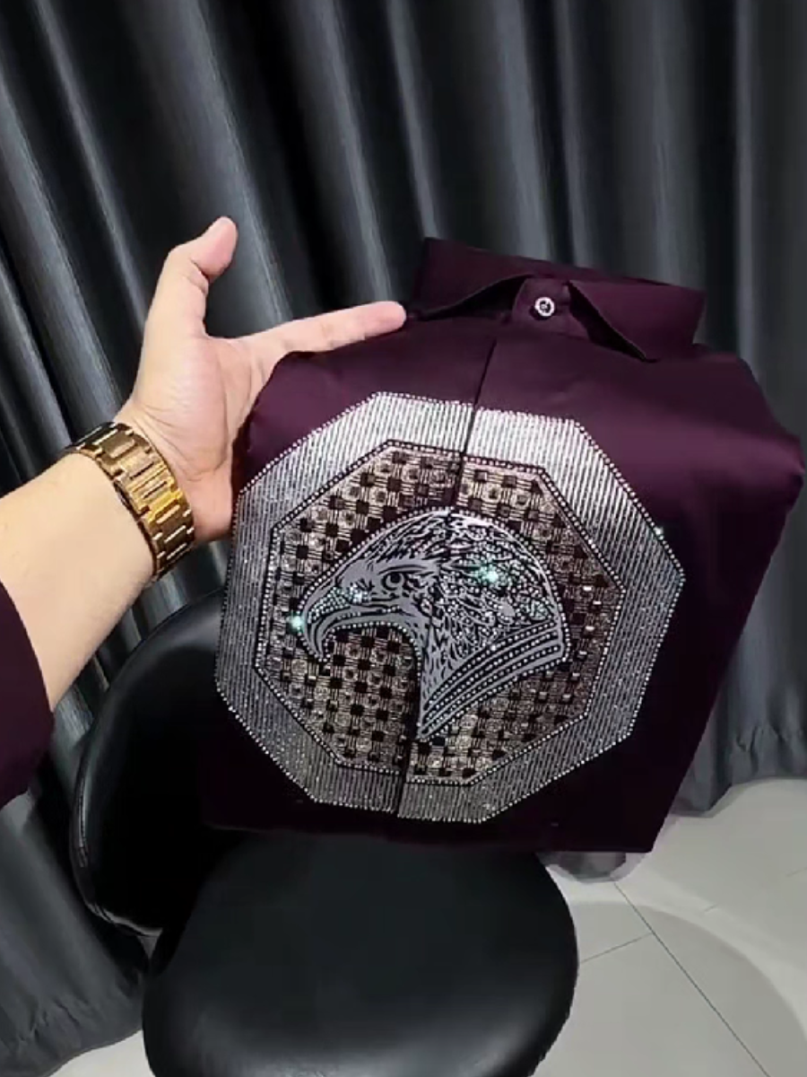 Crystal Eagle Embellished Shirt