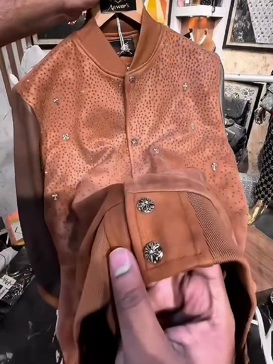 Studded Decorative Bomber Jacket