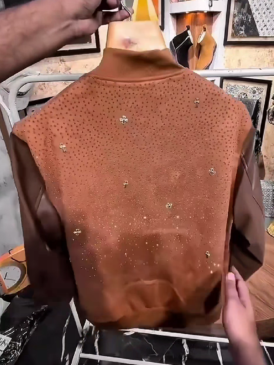 Studded Decorative Bomber Jacket