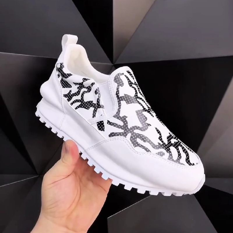 Men's Patterned Slip-On Sneakers with Textured Sole