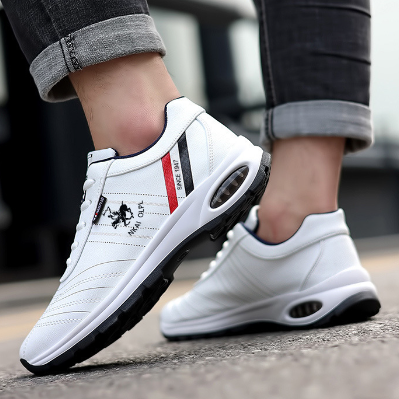 Leather Sneakers with Comfortable Cushioned Sole