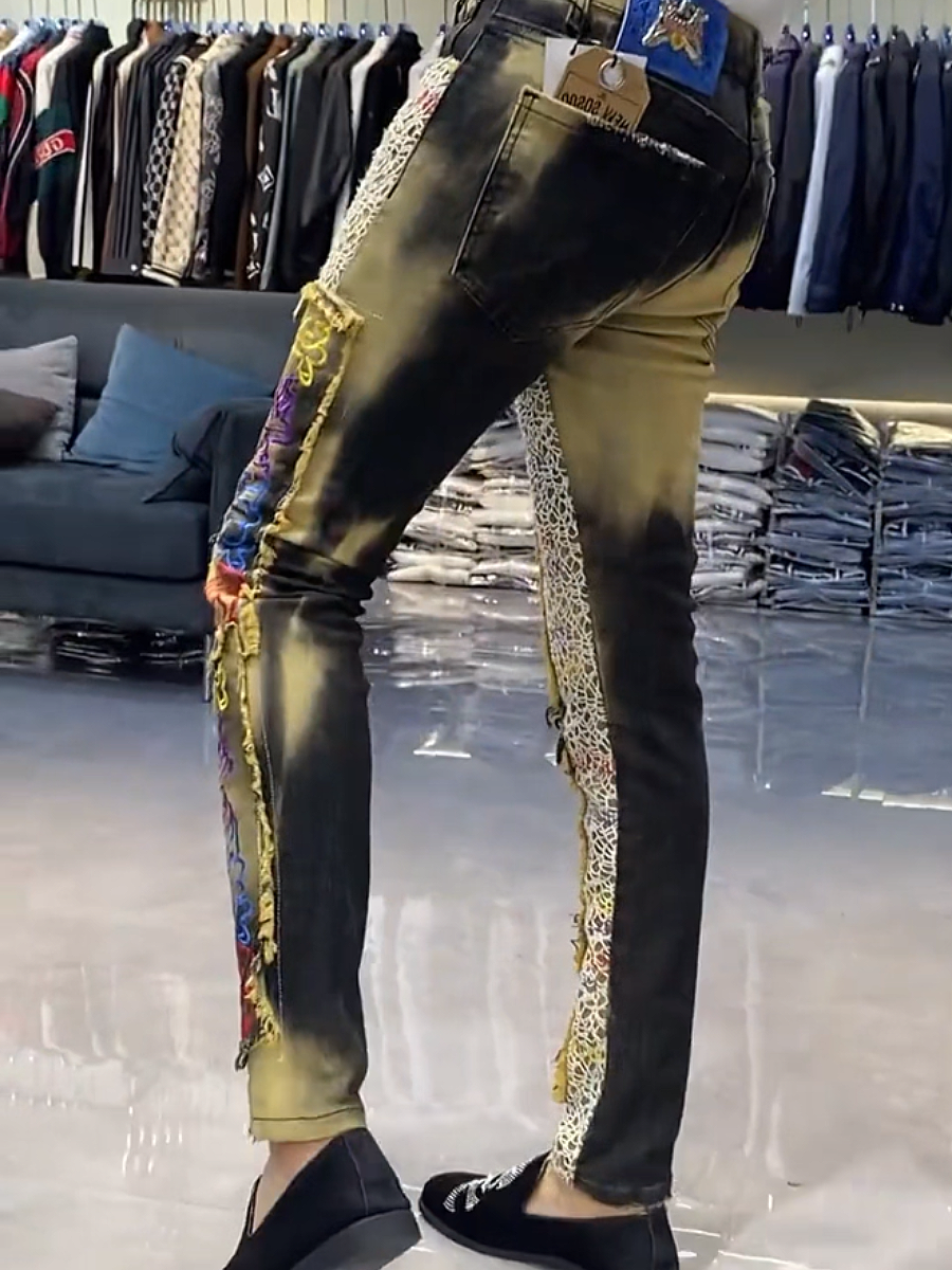 Artistic Patchwork Skinny Jeans